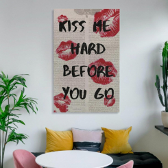 Постер на холсте "Kisses Me Hard Before You Go" для спальни, винтажный стиль, 40x60 см