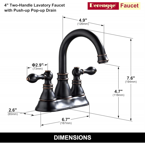 Смеситель для раковины из бронзы с масляной полировкой