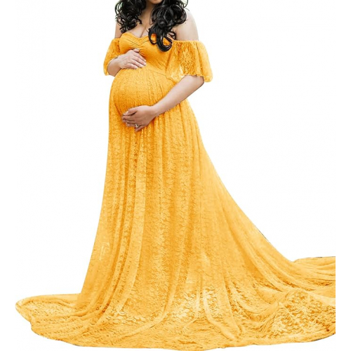 Платье для беременных с открытыми плечами