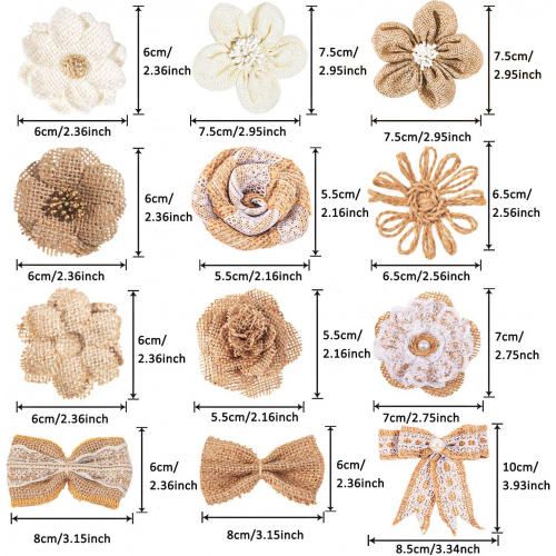 Набор для творчества из джута и кружева с ручными цветами и лентами