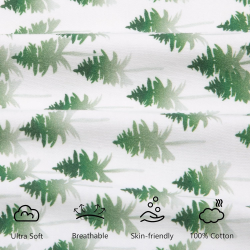 Детский спальный мешок из 100% хлопка с принтом «Зелёное дерево»