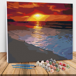 Набор для рисования по номерам с деревянным холстом и акриловыми красками