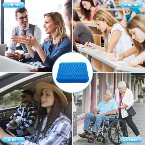 Гелевый сидячий коврик с вентиляцией и противоскользящей поверхностью, 50x50 см