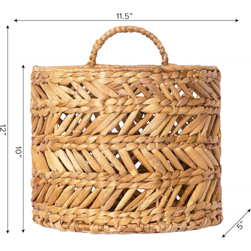 Подвесной кашпо из натуральной лозы с резервуаром для воды – 30×13 см