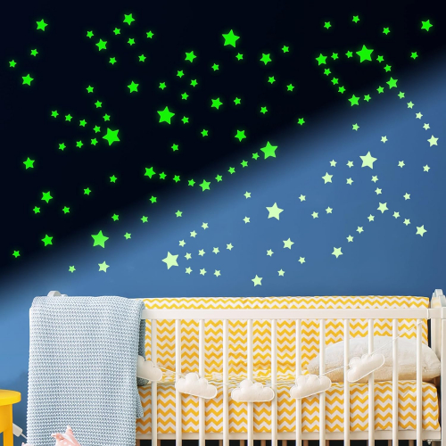 Набор светящихся в темноте звездных наклеек — 100 штук для уютной ночной атмосферы