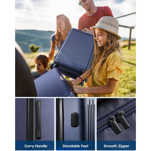 Чемодан средний (28*43*60 см), синий