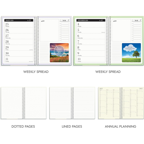 Планер на 2024 год A5 с фокусом на будущее и климат — вдохновляющий ежедневник для организации жизни