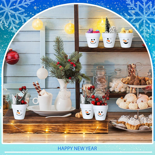 Глиняные горшки, снеговики 