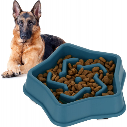 Миска для собак с антипоглощением 5 см x 22 см x 22 см, синяя