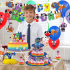 Тематический набор для вечеринки: многоуровневая подставка для капкейков, украшения и декор для дня рождения детей, 3-уровневая десертная стойка для игр и подарков