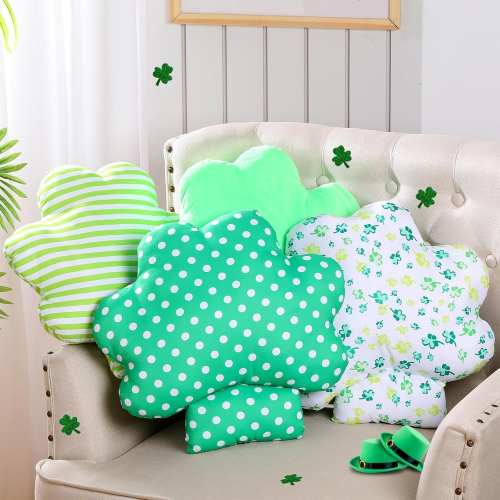 Детская подушка для коляски, зеленая в горошек