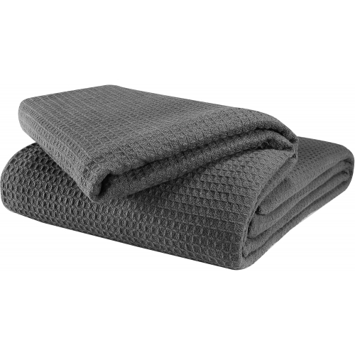 Плед из 100% хлопка, размер 260 × 270 см, серый