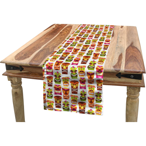 Тропическая дорожка для стола с узором Тики, 34*150