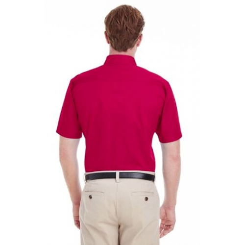 Джинсовая розовая рубашка с коротким рукавом