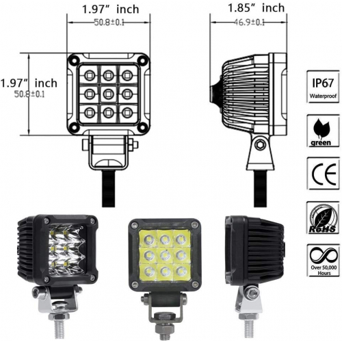Противотуманные фары для мотоцикла, 2 дюйма 27 Вт,