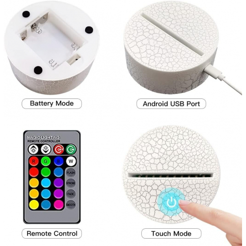 Аниме-лампа с 3 узорами и 16 декоративными лампами с изменением цвета