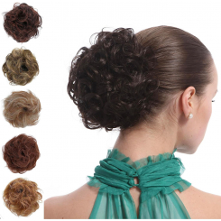 Резинка для волос из 100% человеческих волос тёмно-коричневый микс