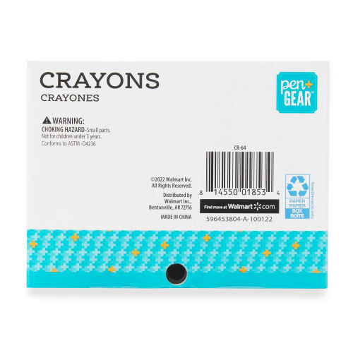 Мелки Pen+Gear Classic, встроенная точилка, 64 цвета