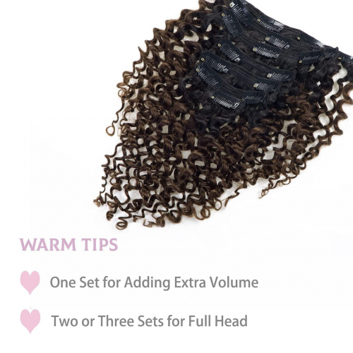 20-дюймовая заколка из натуральных вьющихся наращиваемых волос Jerry