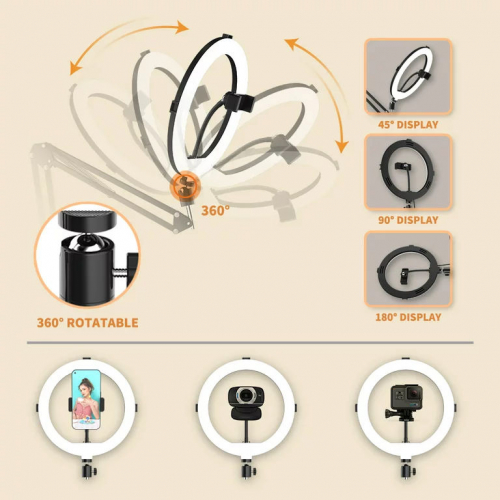 Подставка для веб-камеры SIGSIT с кольцевой подсветкой и зажимом для телефона
