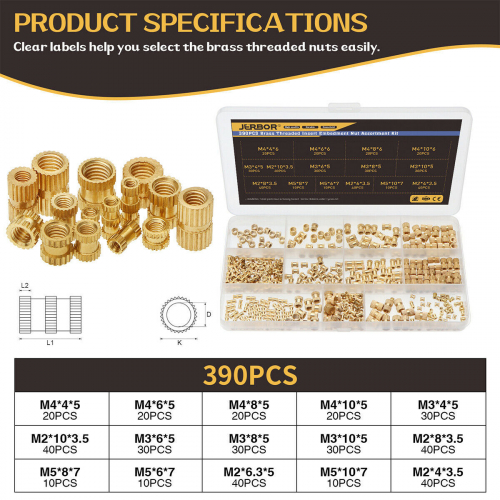 390X M2 M3 M4 M5 Комплект гаек с внутренней резьбой из латуни с накаткой и резьбой