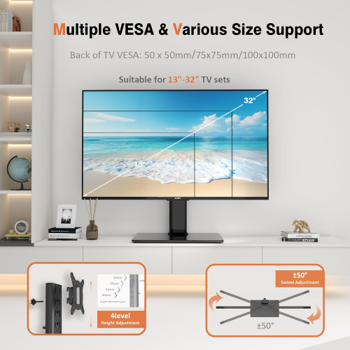 Универсальная поворотная подставка/основание для телевизора. Hemudu HT078B-001