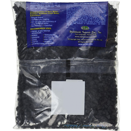 Аквариумный гравий Pure Water Pebbles, угольно-черный