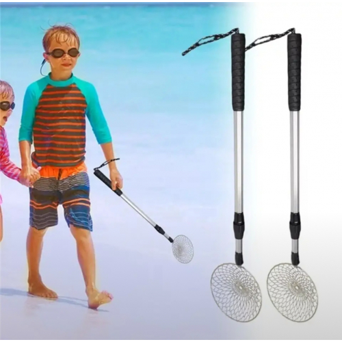 Телескопический пляжный совок для просеивания песка + сумочка для ракушек 