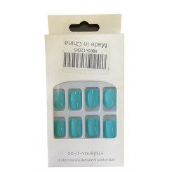 Накладные ногти с клеем (голубые)