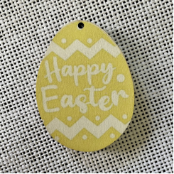 Деревянный пасхальный декор, желтое яйцо