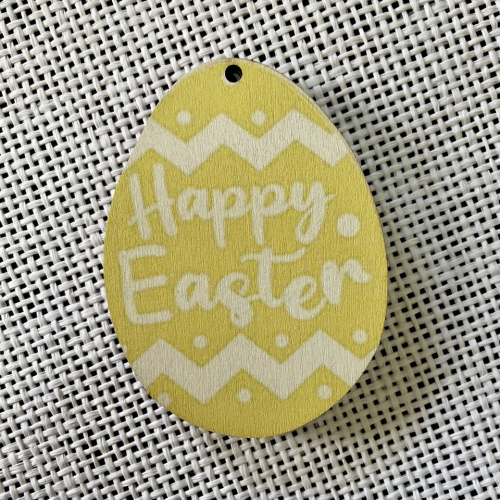 Деревянный пасхальный декор, желтое яйцо