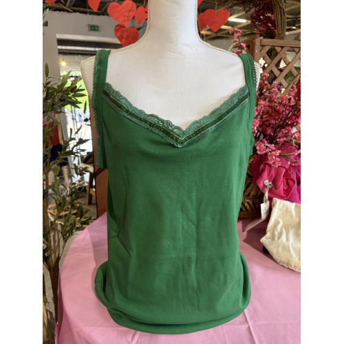 Майка на бретельках, зеленая