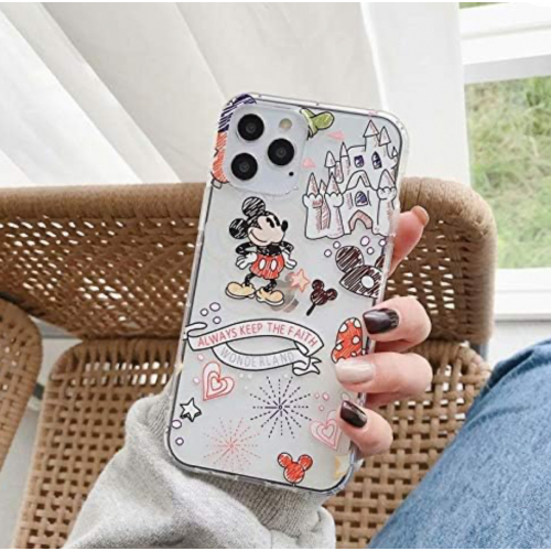 Прозрачный чехол iFiLOVE с мультяшным замком для iPhone 15 Pro Max — мягкий TPU-чехол с детским дизайном