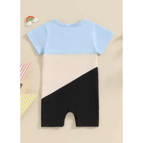 Летний боди-комбинезон для малышей PaerPade — контрастные пуговицы, короткий рукав, унисекс (12-18 мес.)