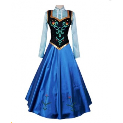 Женский костюм принцессы Анны — платье с накидкой для косплея, Хэллоуина и тематических мероприятий