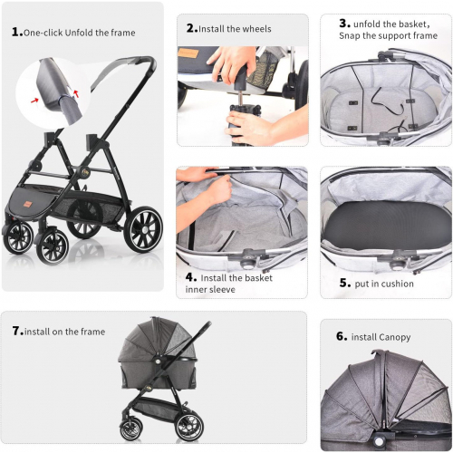Kenyone Pet Stroller, многофункциональная система для путешествий домашних животных 3 в 1