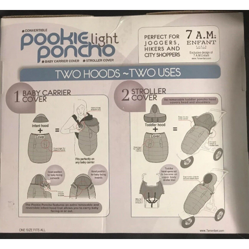 7 AM Enfant Pookie Poncho Light, переноска-кенгуру 3 в 1