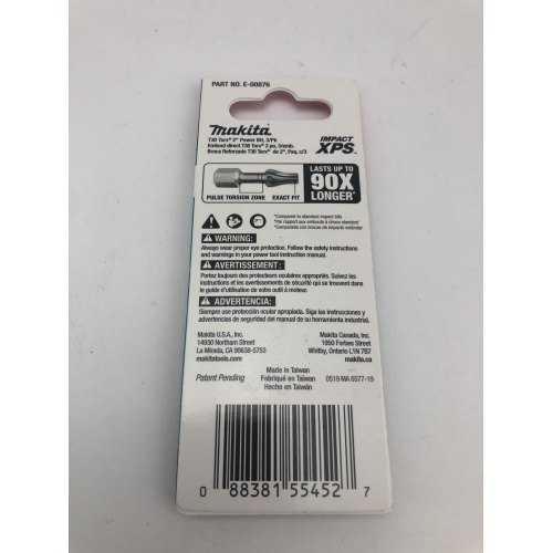 Бита Makita E-00876 Impact XPS T30 Torx 2", 3 шт./уп.