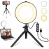 2 в 1 светодиодная кольцевая лампа 6 дюймов со штативом
