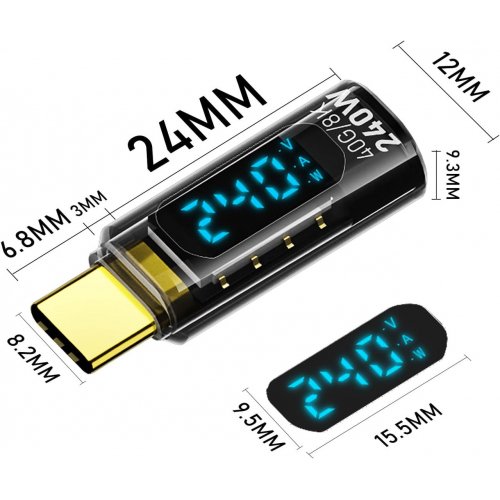 Комплект из 3 адаптеров USB C с цифровым дисплеем