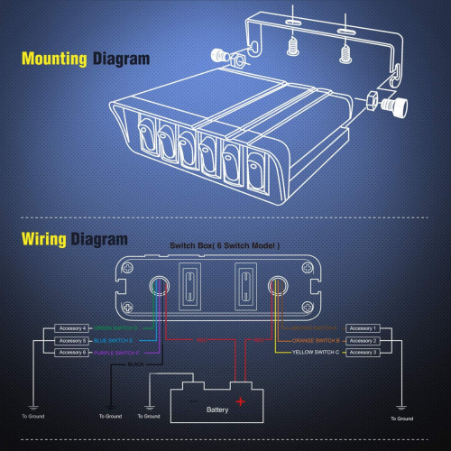 6-клавишный кулисный переключатель SPST