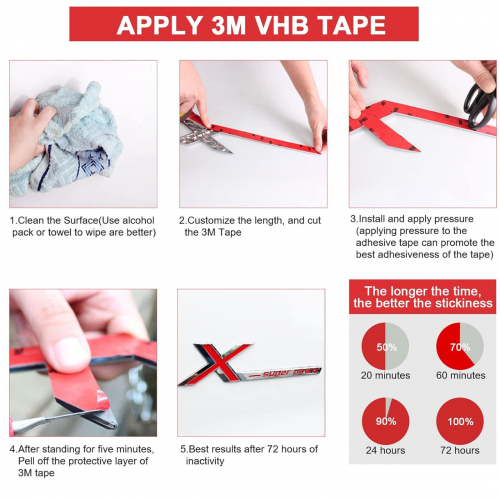 Двусторонняя лента 3M, монтажная лента 3M VHB, 10 футов x 0,4 дюйма USA