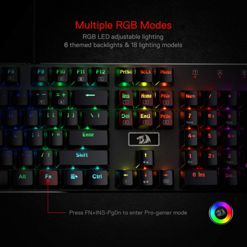 Проводная механическая игровая клавиатура Redragon K556 со светодиодной подсветкой RGB