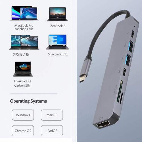 Многофункциональный адаптер USB + PD Конвертер быстрой зарядки