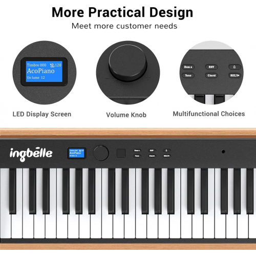 88-клавишная цифровая фортепианная клавиатура Ingbelle с Bluetooth