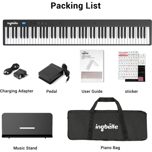 88-клавишная цифровая фортепианная клавиатура Ingbelle с Bluetooth