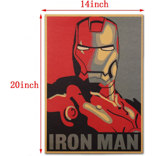 Винтажный постер супергероя Marvel «Железный человек» в стиле ретро 20 x 14 дюймов, без рамы