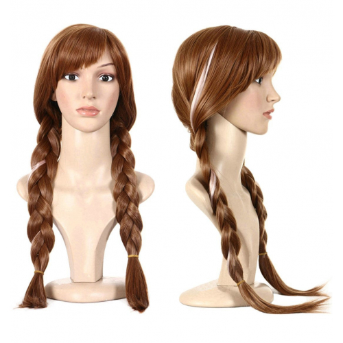 Anogol плетеный коричневый парик для косплея