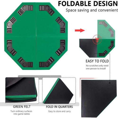 Vivohome складной восьмиугольный коврик для игры в покер