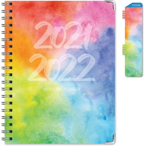 Планер на академический год 2024–2025 в твёрдой обложке, акварель «Радуга»